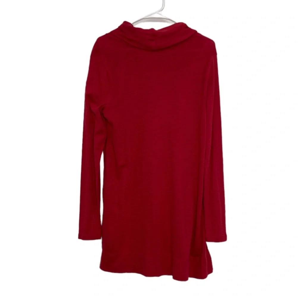 J. Jill red cowl neck tunic 100% pima cotton women's size small
